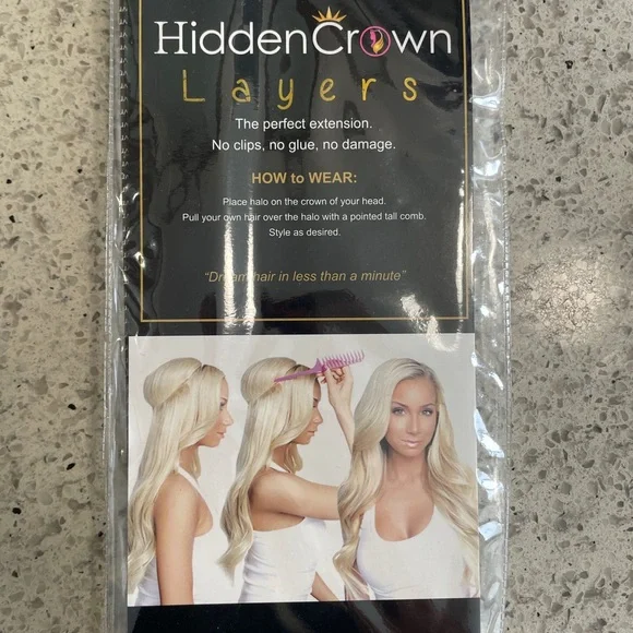 Hidden Crown Halo Luxurious Light Blonde Hair Extensions - Picture 7 of 9